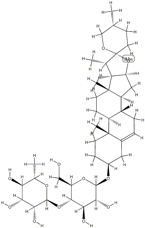 (25R)-3β-(4-O-α-L-Rhamnopyranosyl-β-D-glucopyranosyloxy)spirosta-5-ene Struktur