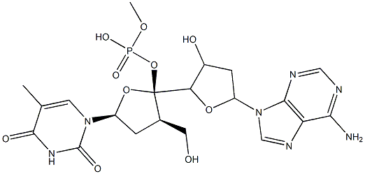 2'-deoxythymidylyl-(3'-5')-2'-deoxyadenosine Struktur