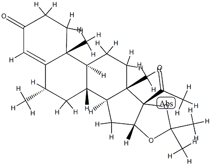 16-.alpha., 17-dihydroxy-6-.alpha.-methylpregn-4-ene-3,20-dione, cycli c acetal with acetone Struktur