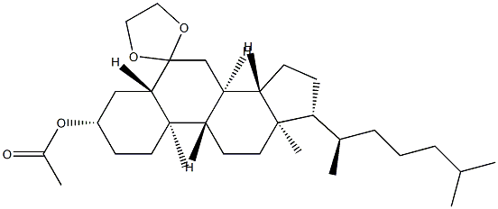 3β-(Acetyloxy)-5α-cholestan-6-one ethylene acetal Struktur