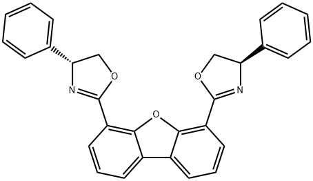 (4R,4'R)-2,2'-(4,6-Dibenzofurandiyl)bis[4,5-dihydro-4-phenyloxazole] Struktur