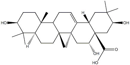 3β,16α,21β-Trihydroxyolean-12-en-28-oic acid Struktur