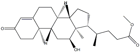 12α-Hydroxy-3-oxochol-4-en-24-oic acid methyl ester Struktur