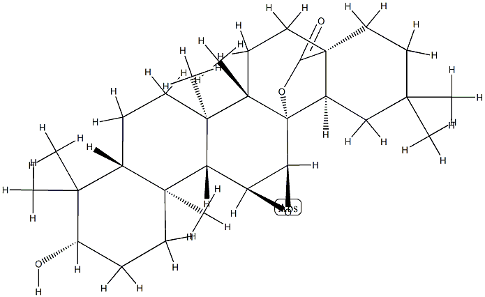 11α,12α-Epoxy-3β,13-dihydroxyoleanane-28-oic acid γ-lactone Struktur