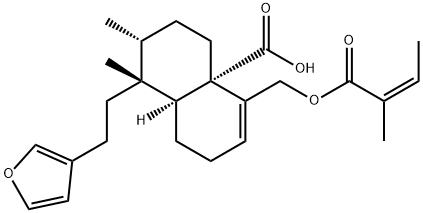 (1R)-1α-[2-(3-Furyl)ethyl]-1,2,3,4,4a,7,8,8aβ-octahydro-1,2β-dimethyl-5-[[[(Z)-2-methyl-1-oxo-2-butenyl]oxy]methyl]-4aβ-naphthalenecarboxylic acid Struktur