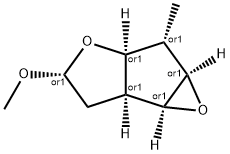 2H-Oxireno[3,4]cyclopenta[1,2-b]furan,hexahydro-4-methoxy-2-methyl-,(1a-alpha-,2-alpha-,2a-alpha-,4-alpha-,5a-alpha-,5b-alpha-)-(9CI) Struktur