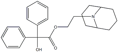 α-Hydroxy-α-phenylbenzeneacetic acid 2-(9-azabicyclo[3.3.1]nonan-9-yl)ethyl ester Struktur