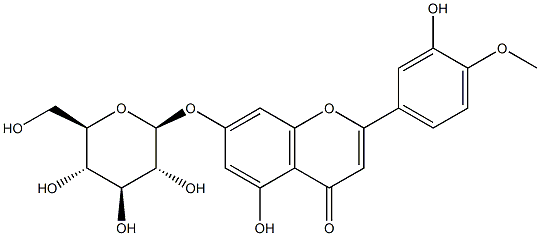 3',5-Dihydroxy-7-(β-D-glucopyranosyloxy)-4'-methoxyflavone Struktur