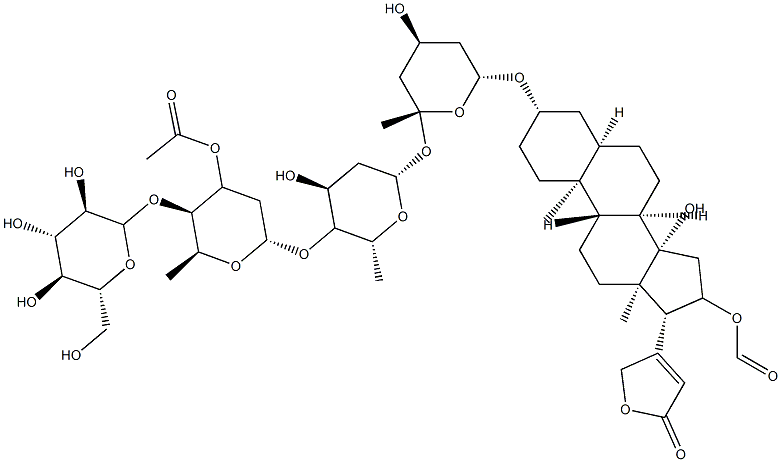 Gitaloxigenin + zuckerkette wie bei lanatosid A [German] Struktur