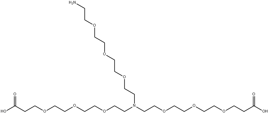 N-(Amino-PEG3)-N-bis(PEG3-acid) HCl salt Struktur