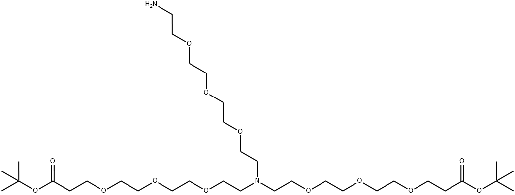 N-(Amino-PEG3)-N-bis(PEG3-t-butyl ester) HCl salt Struktur