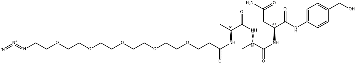 Azido-PEG5-Ala-Ala-Asn-PAB Struktur