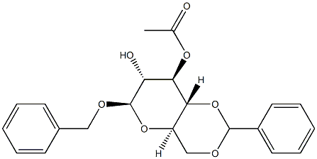 Benzyl 4-O,6-O-benzylidene-β-D-glucopyranoside 3-acetate Struktur