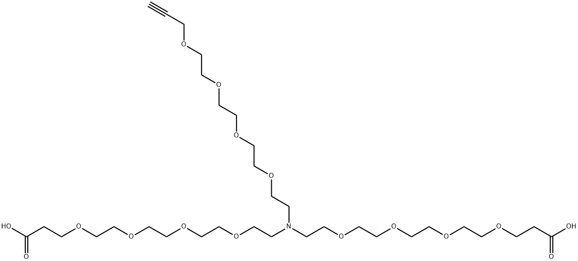 N-(Propargyl-PEG4)-N-bis(PEG4-acid) HCl salt Struktur