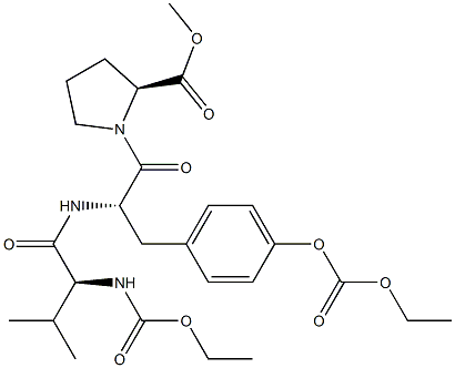 N-Ethoxycarbonyl-L-Val-O-ethoxycarbonyl-L-Tyr-L-Pro-OMe Struktur