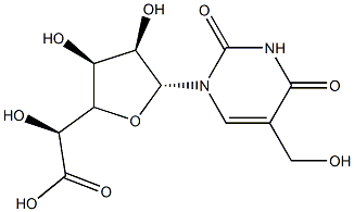 1-[3,4-Dihydro-5-(hydroxymethyl)-2,4-dioxopyrimidin-1(2H)-yl]-1-deoxy-β-D-allofuranuronic acid Struktur