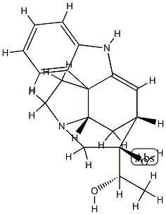 (19S)-2,16-Didehydro-17-norcuran-19,20-diol Struktur