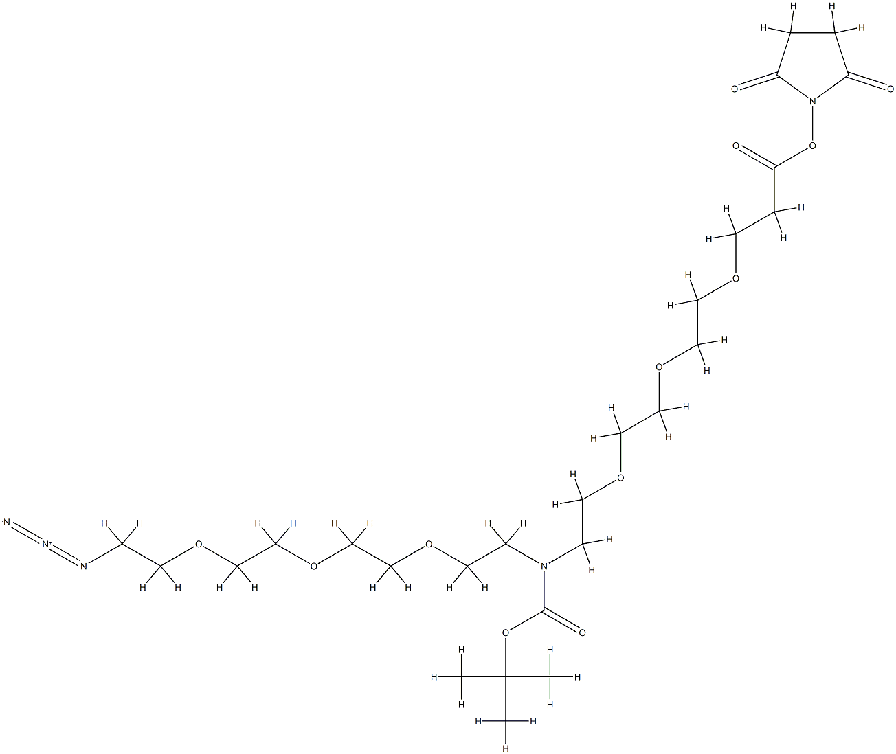 N-(Azido-PEG3)-N-Boc-PEG3-NHS ester Struktur