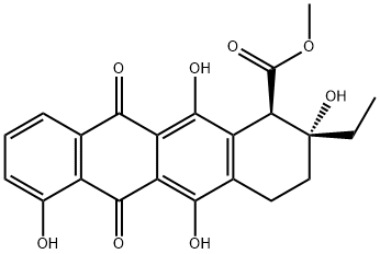 (1R)-2-Ethyl-1,2,3,4,6,11-hexahydro-2α,5,7,12-tetrahydroxy-6,11-dioxo-1β-naphthacenecarboxylic acid methyl ester Struktur