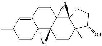 (8R,9S,10R,13S,14S,17S)-10,13-dimethyl-3-methylidene-1,2,6,7,8,9,11,12 ,14,15,16,17-dodecahydrocyclopenta[a]phenanthren-17-ol Struktur