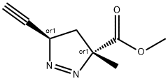 3H-Pyrazole-3-carboxylicacid,5-ethynyl-4,5-dihydro-3-methyl-,methylester,(3R,5R)-rel-(9CI) Struktur