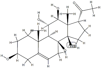 (17R)-3β,8β,11α,12β,14β-Pentahydroxypregna-5-ene-20-one Struktur