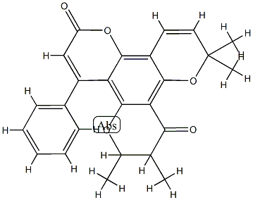 10,11-Dihydro-2,2,10,11-tetramethyl-8-phenyl-2H,6H,12H-benzo[1,2-b:3,4-b':5,6-b'']tripyran-6,12-dione Struktur