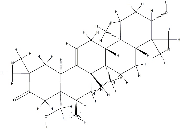 3β,16α,28-Trihydroxyolean-12-en-21-one Struktur