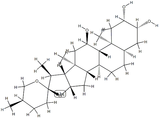 (25R)-5β-Spirostane-2β,3β,11α-triol Struktur