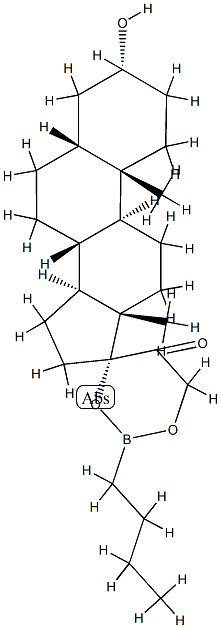 17,21-[(Butylboranediyl)bis(oxy)]-3α-hydroxy-5β-pregnan-20-one Struktur