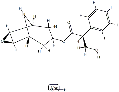 Benzeneacetic acid, a-(hydroxymethyl)-,3-oxa-9-azatricyclo[3.3.1.02,4]non-7-yl ester, hydrochloride, [7(S)-(1a,2b,4b,5a,7b)]- (9CI) Struktur