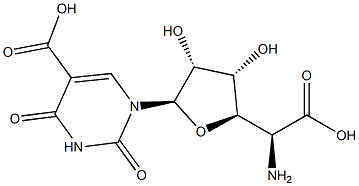 5-Amino-1-[5-carboxy-3,4-dihydro-2,4-dioxopyrimidin-1(2H)-yl]-1,5-dideoxy-β-D-allofuranuronic acid Struktur