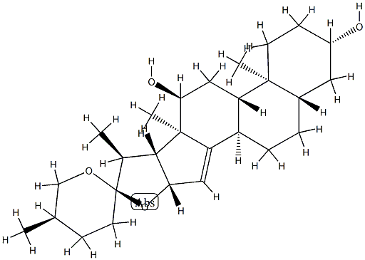 (25R)-5α-Spirost-14-ene-3β,12α-diol Struktur