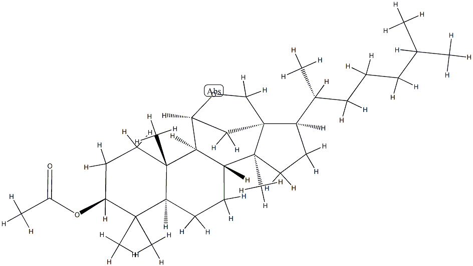 11β,18-Epoxy-5α-lanostan-3β-ol acetate Struktur