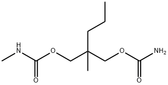 2-(Carbamoyloxymethyl)-2-methylpentyl=N-methylcarbamate Struktur