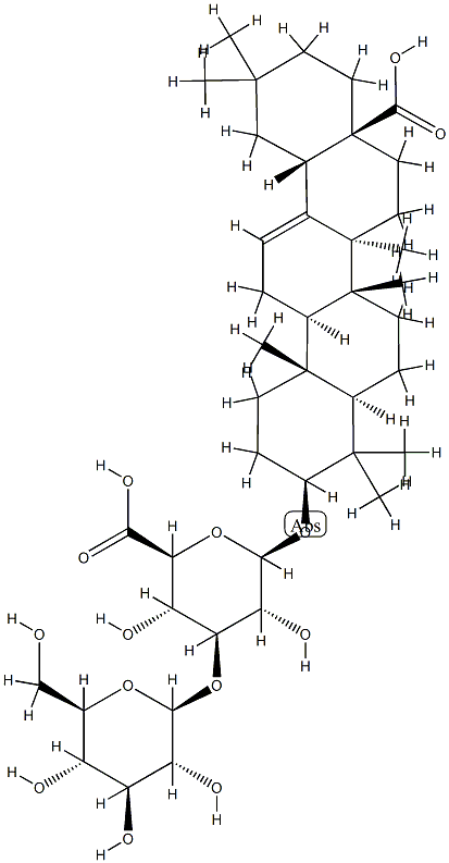 [(3β)-17-Carboxy-28-norolean-12-en-3-yl]3-O-β-D-glucopyranosyl-β-D-glucopyranosiduronic acid Struktur