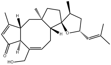 14,18-Epoxy-25-hydroxyophiobola-3,7,19-trien-5-one Struktur