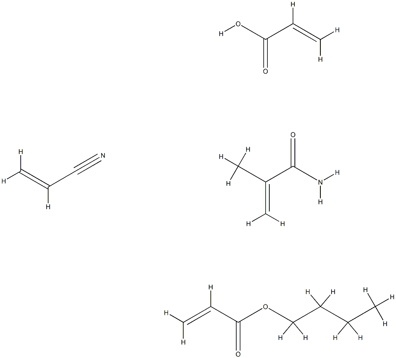 2-Propenoic acid, polymer with butyl 2-propenoate, 2-methyl-2-propenamide and 2-propenenitrile Struktur