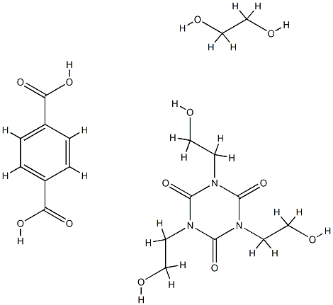 1,4-Benzenedicarboxylic acid, polymer with 1,2-ethanediol and 1,3,5-tris(2-hydroxyethyl) -1,3,5-triazine-2,4,6(1H,3H,5H)-trione Struktur