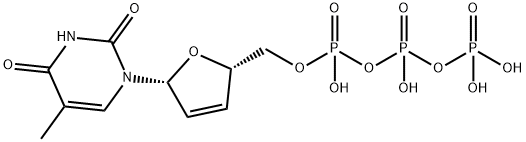 2',3'-dideoxy-2',3'-dehydrothymidine 5'-triphosphate Struktur