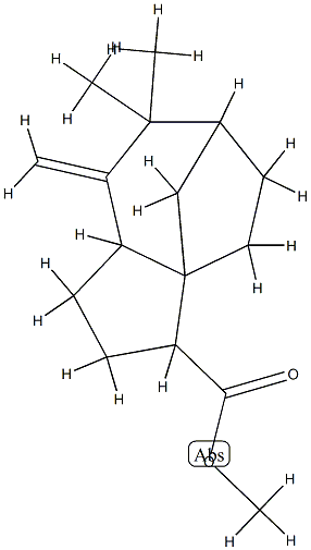 Methyl (3S-(3alpha,3aalpha,6alpha,8aalpha))-octahydro-7,7-dimethyl-8-m ethylene-1H-3a,6-methanoazulene-3-carboxylate Struktur