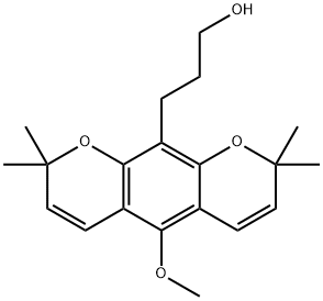 10-(3-Hydroxypropyl)-5-methoxy-2,2,8,8-tetramethyl-2H,8H-benzo[1,2-b:5,4-b']dipyran Struktur