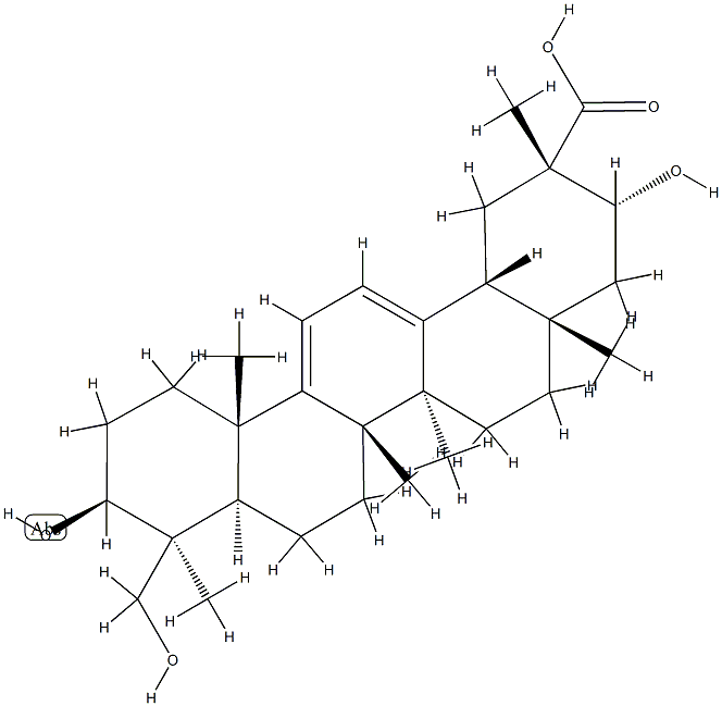 3β,21α,24-Trihydroxyoleana-9(11),12-dien-29-oic acid Struktur