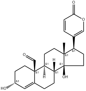 3α,14-Dihydroxy-19-oxobufa-4,20,22-trienolide Struktur