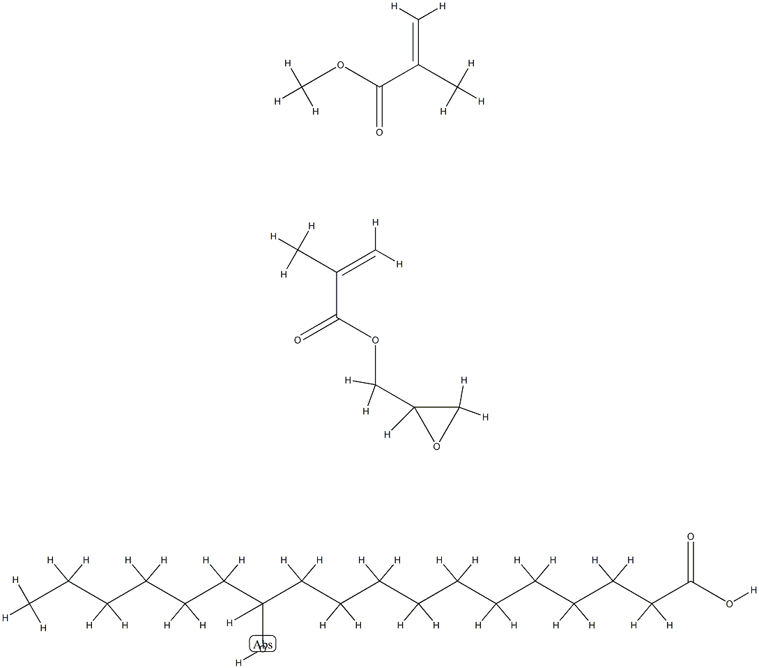 Octadecanoic acid, 12-hydroxy-, polymer with methyl 2-methyl-2-propenoate and oxiranylmethyl 2-methyl-2-propenoate Struktur