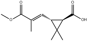 [1R,(+)]-3α-[(E)-2-Methoxycarbonyl-1-propenyl]-2,2-dimethylcyclopropanecarboxylic acid Struktur