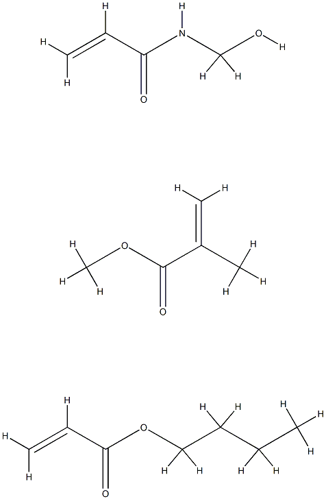 2-Propenoic acid, 2-methyl-, methyl ester, polymer with butyl 2-propenoate and N-(hydroxymethyl)-2-propenamide Struktur