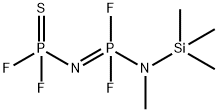 N-(Difluorothiophophinyl)-P-[methyl(trimethylsilyl)amino]-P,P-difluorophosphine imide Struktur