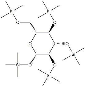 1-O,2-O,3-O,4-O,6-O-Pentakis(trimethylsilyl)-β-D-glucopyranose Struktur