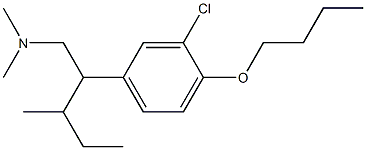 4-Butoxy-3-chloro-N,N-dimethyl-β-(1-methylpropyl)benzeneethanamine Struktur